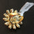 Flower Statement Ring Yellow Gold Plated Enamel & Crystal Sz 6.5 Camille Lucie France - discountcouture