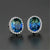 Indicolite Tourmaline Ombre Green Blue CZ Stud Earrings Rhodium Plated - discountcouture